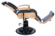 Load image into Gallery viewer, Icarus &quot;Wilson&quot; Modern Black Barber Chair With Heavy Duty Base, Wood Trims
