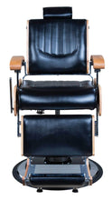 Load image into Gallery viewer, Icarus &quot;Wilson&quot; Modern Black Barber Chair With Heavy Duty Base, Wood Trims
