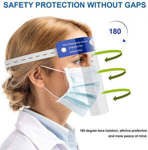 Face Shields Clear Plastic Protective - 10PK