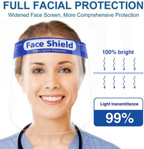 Face Shields Clear Plastic Protective - 10PK