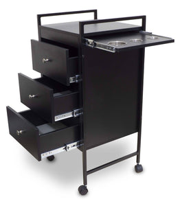 Icarus "Berwyn" Beauty Salon Wooden Rolling Trolley Cart with Pull Out Tool Holder