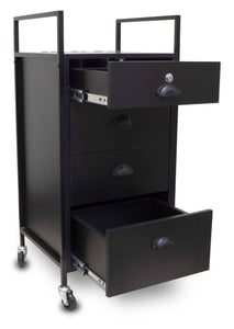 Icarus "Darby" Beauty Salon Wooden Rolling Trolley Cart with 4 Drawers