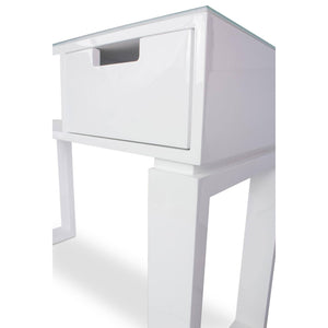 Icarus "Ming" Manicure Table With Glass Top