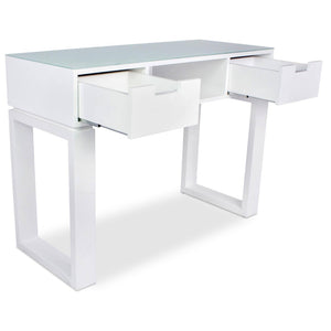Icarus "Ming" Manicure Table With Glass Top