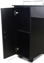 Load image into Gallery viewer, Icarus &quot;Superb&quot; Black Manicure Table With Glass Top
