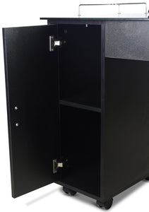 Icarus "Superb" Black Manicure Table With Glass Top