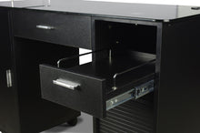 Load image into Gallery viewer, Icarus &quot;Superb&quot; Black Manicure Table With Glass Top
