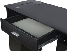 Load image into Gallery viewer, Icarus &quot;Superb&quot; Black Manicure Table With Glass Top
