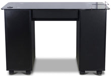 Load image into Gallery viewer, Icarus &quot;Superb&quot; Black Manicure Table With Glass Top
