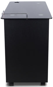 Icarus "Superb" Black Manicure Table With Glass Top
